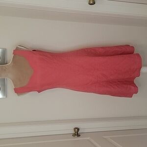 Kate Hill Coral Linen Sleeveless Dress, Size 6, Perfect Condition